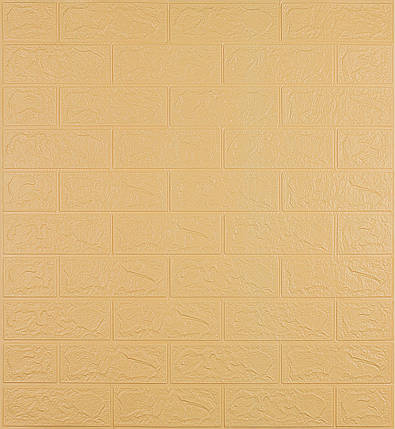 3Д панель під цеглу самоклеюча шпалери 3D самоклейка 700х770х3 мм бежевий, фото 1