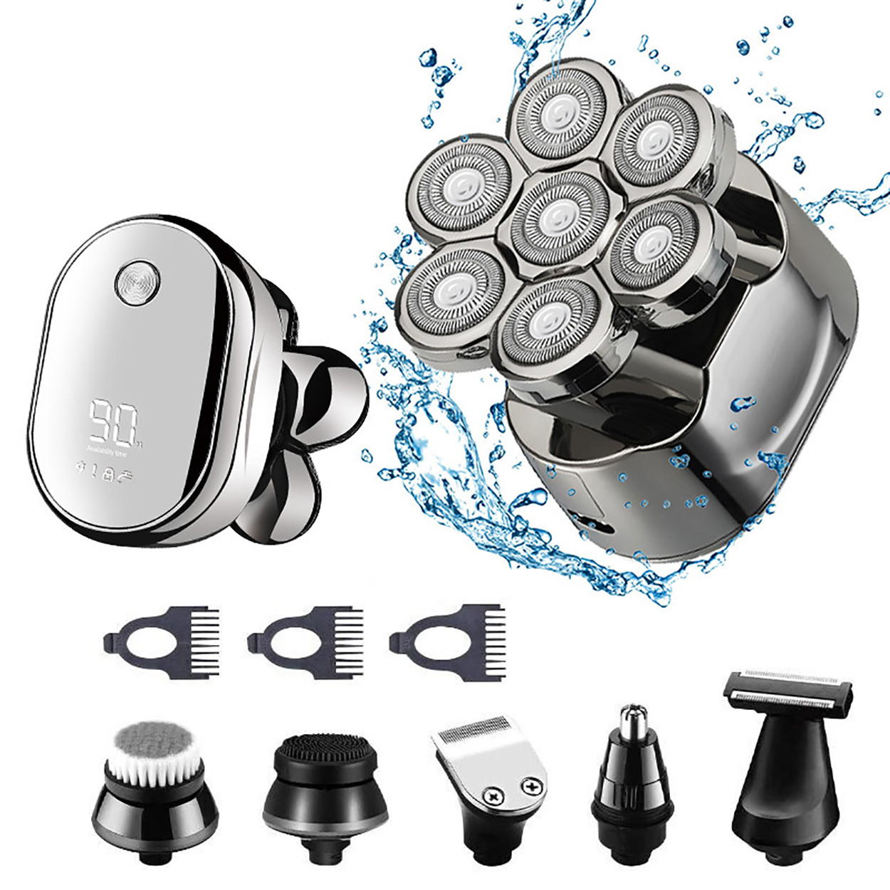 Електробритва роторна 7в1 акумуляторна бритва з максимальною комплектацією Wi-lk 8820, фото 1