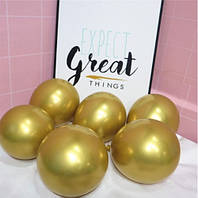Шары латексные хром золото, воздушные шары 13 см 5" для фотозоны комплект 5 шт Китай