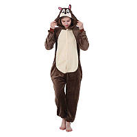 Пижама кигуруми для детей и взрослых Бурундук|кенгуруми 110, Кигуруми бурундук ( пижама, костюм женский, 104,