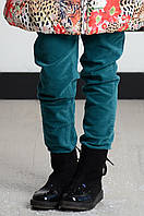 Дитячі вельветові штани для дівчинки з кишенями Pezzo D'oro Італія S04G1021 Зелений 164
