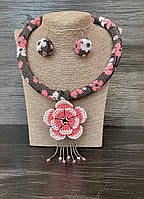 Кольє, підвіска та сережки ручної роботи Сакура