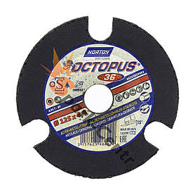 Круг зачисний по металу 125x4,0x22,23 NORTON OCTOPUS з ефектом прозорої поверхні (зерно Р36)