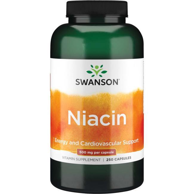 Ніацин, Swanson, Niacin, 500 мг, 250 капсул