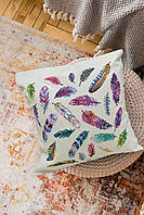 Набір-подушка для вишивки хрестом Пір'я (30 х 30 см) Абрис Арт AHP-002