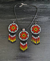 Кулон і сережки ручної роботи Мандала