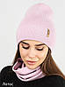 Тонка в'язана шапка для жінок одинарної в'язки з відворотом – стильна модель для прохолодної погоди, фото 6