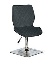 Стілець Toni 4CH-Base темно-сірий шеніл SH-2 на хромованій квадратній опорі з регулюванням висоти сидіння, фото 3