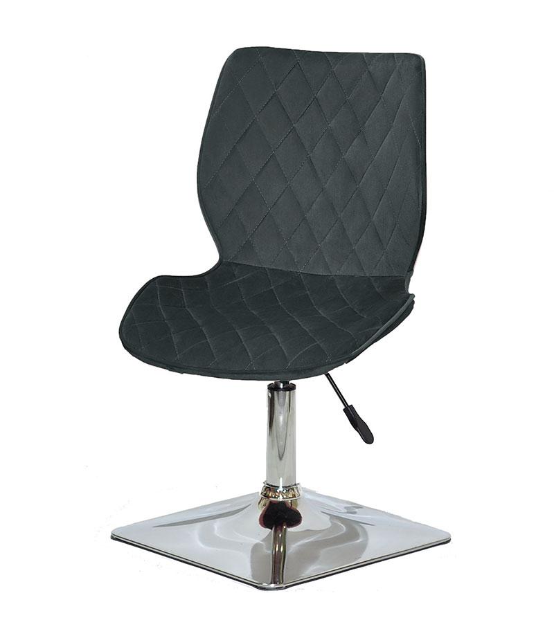 Стілець Toni 4CH-Base темно-сірий шеніл SH-2 на хромованій квадратній опорі з регулюванням висоти сидіння, фото 1