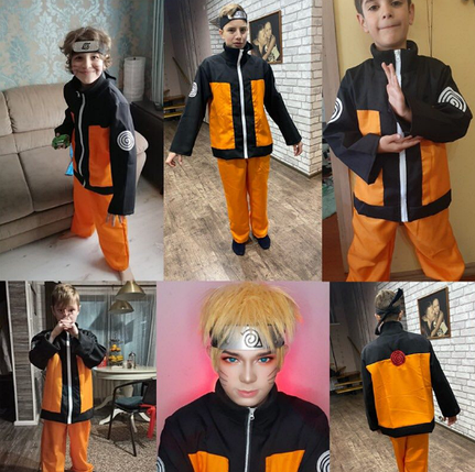 Костюм Наруто Удзумаки з пов'язкою та кунами Naruto ABC (130-140см), фото 3