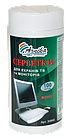 Серветки вологі для екранів ТВ і моніторів, 100 шт. у банці