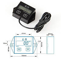 Цифровой тахометр RZ ТС-011 + счетчик моточасов для бензопилы, лодочного мотора, мопеда 4 такта V1