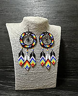 Сережки ручної роботи Ловець снів чорний