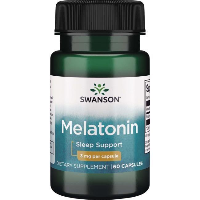 Мелатонін від безсоння, Melatonin, Swanson, 3 мг, 60 капсул