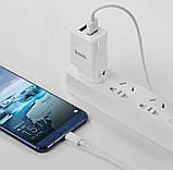 Адаптер мережевий Hoco Victoria C62A, 2USB, 2.1A, білий, фото 2
