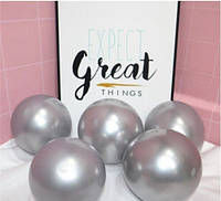 Повітряні кулі Хром срібло 13см, латексні кульки для фотозони комплект 5 шт.