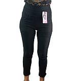 Жіночі зимові жіночі брюки на хутрі з кишенями Ластівка чорні розмір L, 30032181, фото 2