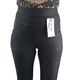 Жіночі зимові жіночі брюки на хутрі з кишенями Ластівка чорні розмір L, 30032181, фото 6
