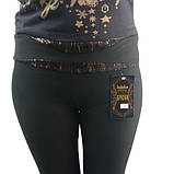 Жіночі зимові жіночі брюки на хутрі зі вставками на поясі Jujube чорні розмір L 30032165, фото 7