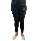Лосини жіночі зимові брюками на хутрі зі вставками на поясі Jujube чорні розмір S (маломерят) 30032167, фото 2
