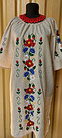 Плаття-вишиванка натуральний льон сукня ручна вишивка квіти