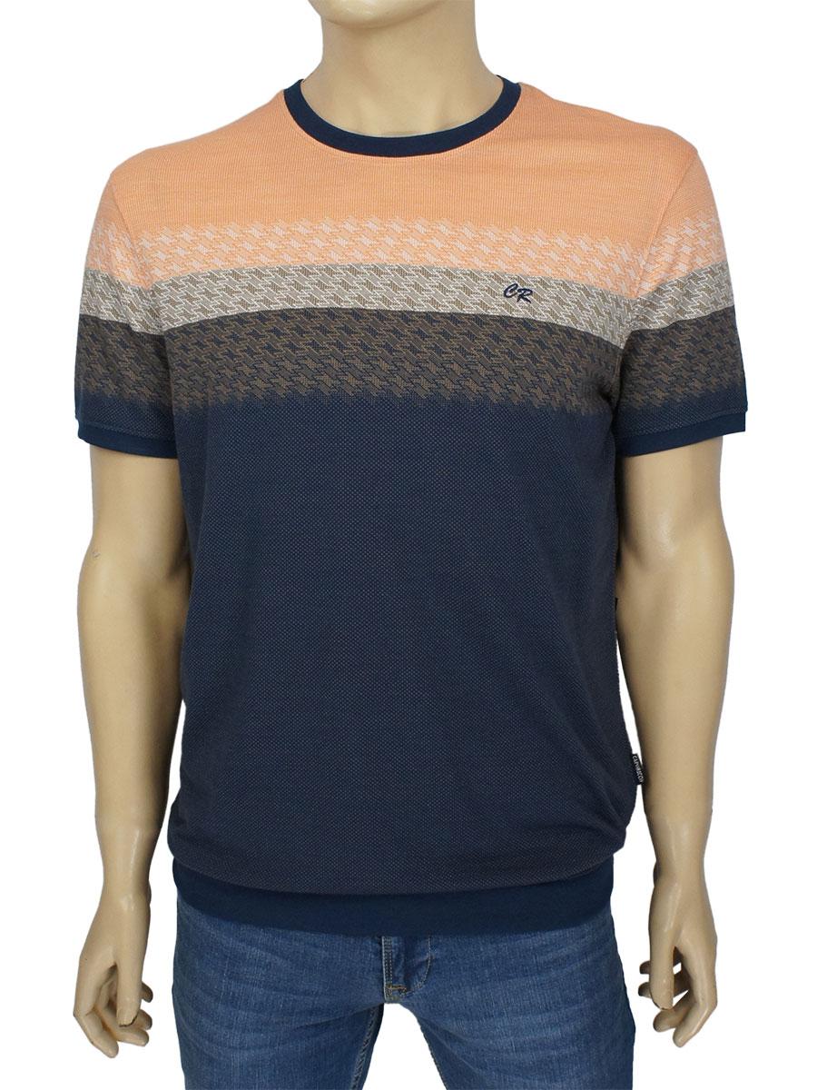 Чоловіча футболка Caporicco 8890 Oranj на манжеті, фото 1