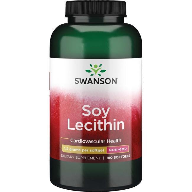 Лецитин без ГМО, Lecithin Non-GMO, Swanson, 1200 мг, 180 желатинових капсул