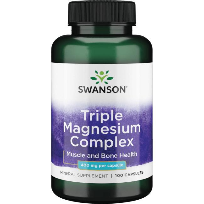 Потрійний комплекс магнію, Swanson, 400 мг, 100 капсул