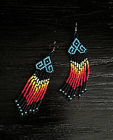 Сережки ручної роботи з бахромою