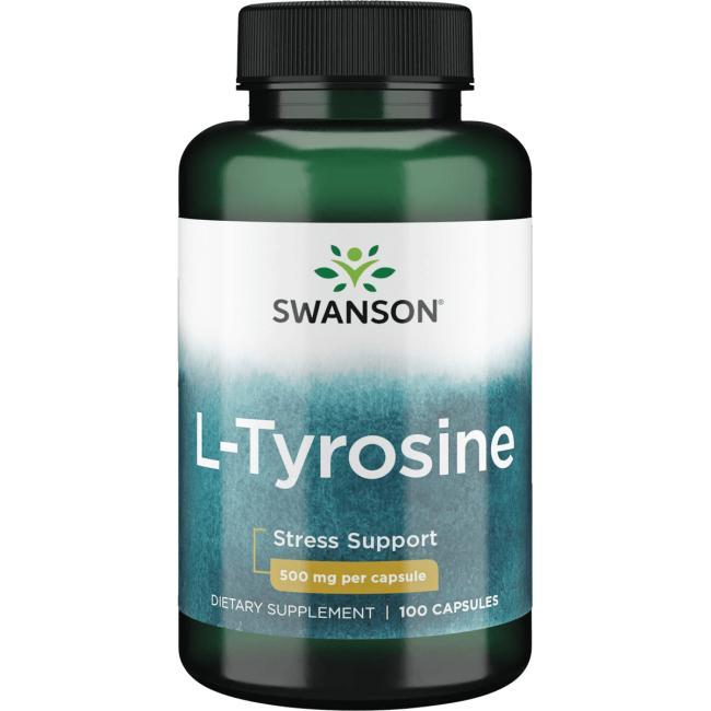 Тирозін, L-Tyrosine, Swanson, 500 мг, 100 капсул