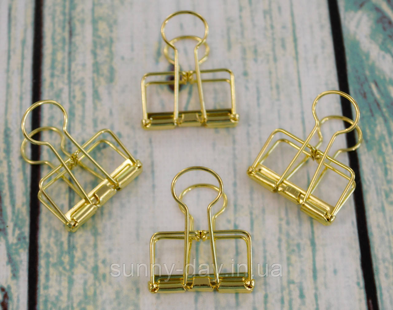 Біндер металевий 5,5х3х1см колір - золото, фото 1