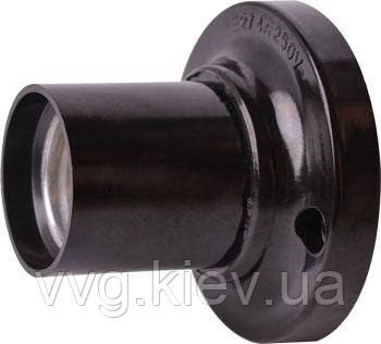 Патрон бакелітовий Е27 настінний, чорний (e.lamp socket wall side.E27.bk.black), E.NEXT (s9100019)