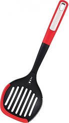 Шумовка 2 в 1 Bergner Mars 33.7х11.1х5.7 см з зубчастим краєм нейлон Колір чорний з червоним 38874-BGRD
