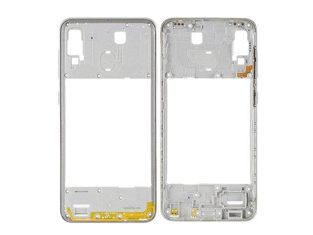 Середня частина корпуса Samsung A30 2019 A305 White сервісний оригінал з розборки (з потертостями), фото 2
