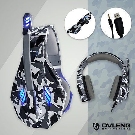 Ігрові навушники Ovleng GT95 з мікрофоном та підсвіткою геймерські навушники, фото 2