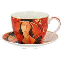 Подарунковий набір Carmani чашка та блюдце А. Модільяні «Жінка в капелюсі» (250 мл)