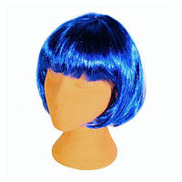 Перука Каре синій зі штучного волосся.