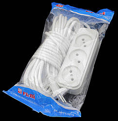 Подовжувач "FL-BI" 3 гнізда, довжина: 8 метрів із керамічною колодкою всередині на 10 А