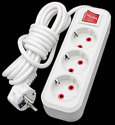 Подовжувач "RFLF — (ALFA)" на 16 А із заземленням, 3 гнізда, довжина: 5 метрів