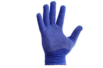 Рукавички Робочі тонкі в крапку 3 кольори, чорний, сірий, синій, в пакованні 12 пар