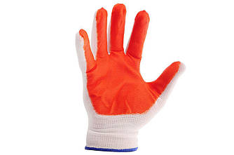 Рукавички Робочі стрейчеві жовтогарячі, в пакованні 12 пар у мішку 600 пар