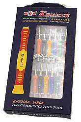 Набір викруток для мобільних телефонів/Lian Xing 906-14PCS професійний, 14 насадок.