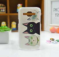 Силіконовий чохол бампер з малюнком для Samsung Galaxy Core Plus G350 Коти