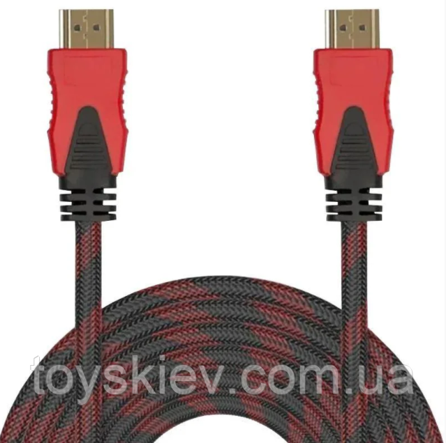 Кабель HDMI на HDMI 5 метра 1.4V Тканинна обплетення — 1369