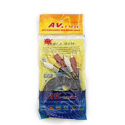 Аудіокабель 3RCA Х 3RCA (тюльпан 3 — тюльпан 3), 1.5 m (в пакеті) 4231