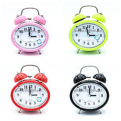 Будильник дзвіночок 2833 "Чорний, червоний, рожевий, зелений"