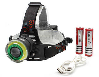 Ліхтар налобний RB106/Акк./T6+Cob/Zoom/