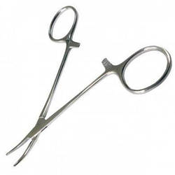 Затискач вигнутий 125 мм р/год 20 мм З-121 "мед сталь"