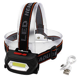 Ліхтар налобний Bailong BL-203/Акк./LED+COB/MicroUSB/7568