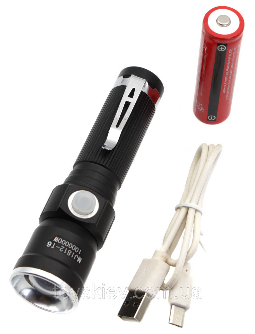 Фонарь Police /BL-1812/18650/T6/ Zoom/ ЗУ microUSB (RB203)